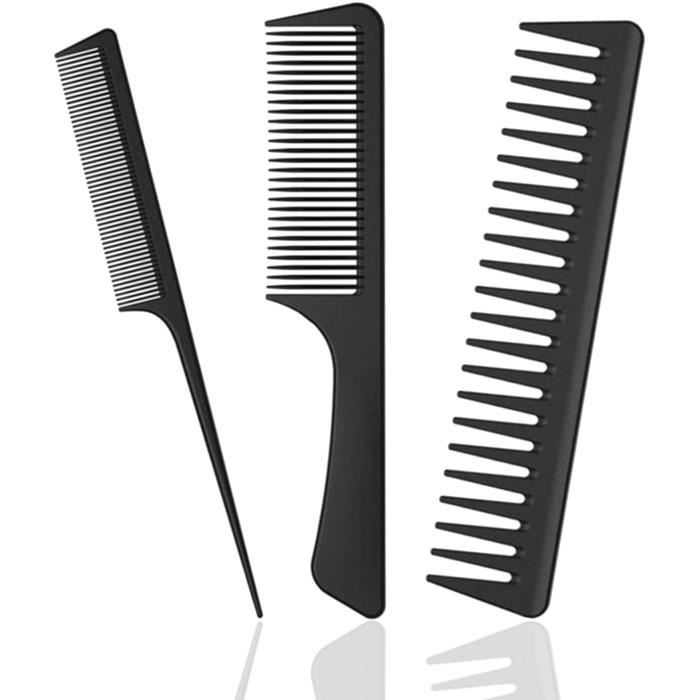 Pack de 2) - 8 pouces Styling Essentials Peigne à poignée ronde 2 pièces  Large Dent Démêlant Peigne à cheveux Démêlant Peigne à cheveux Ensemble de peigne  coiffeur, Anti Stat