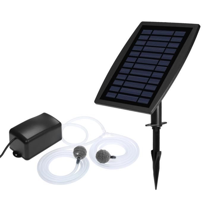 Pompe à oxygène solaire de réservoir de poissons Oxygénateur Aquarium Oxygène Aérateur Bassin Aérateur Pompe à air Aérateur de pêc