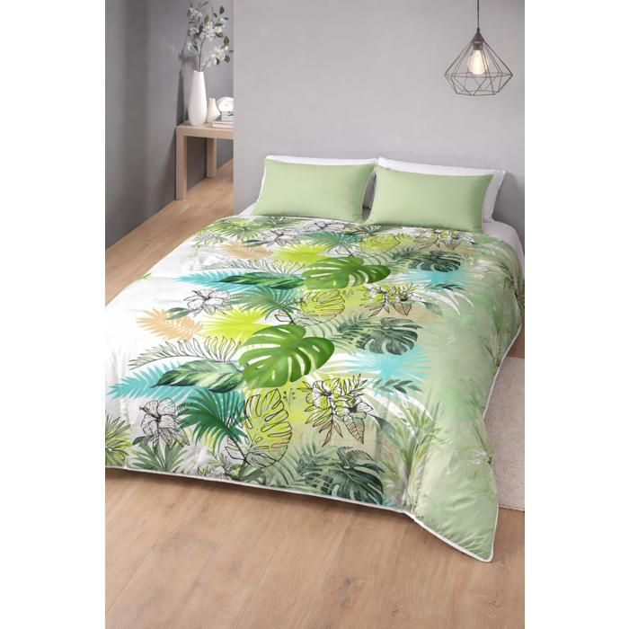 Couette - MORTREUX - Tropichic - 200x200 cm - Légère - Imprimée - Fabrication française