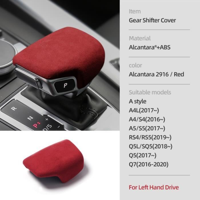 2916 Style A LHD - Alcantara-Autocollant de couverture de pommeau de levier  de vitesse de voiture, Accessoire