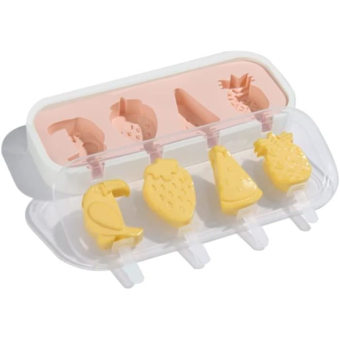 Moules à Glace En Silicone Cozihom - Motif Pattes Et Sakura Avec Couvercle Et Bâtonnets