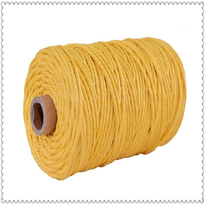Corde En Coton Torsadé Naturel 1/2 Pouce X 49 Pieds - Noir - 3 Brins