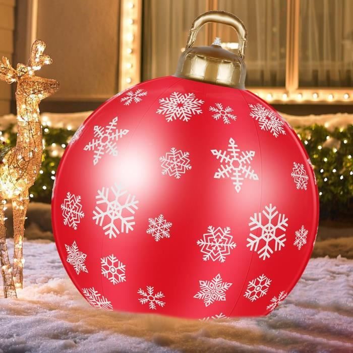 Boule De Noël Gonflable En PVC De 61 Cm Avec Pompe à Lumière LED à