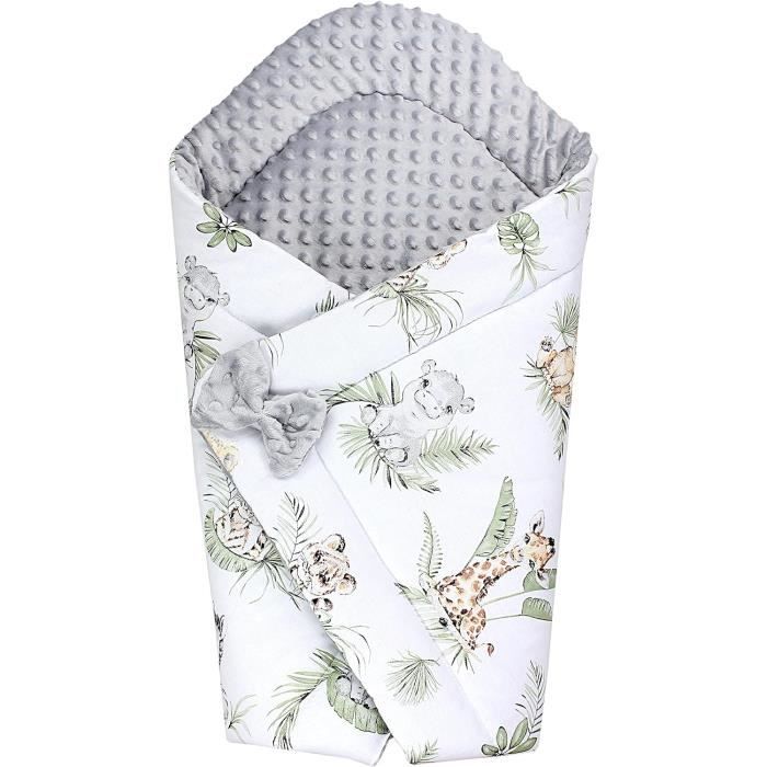 TupTam Matelas à Langer à Motifs Safari Lion Marron Feuilles Vert 70x70 Cm Pour Bébés Filles Et Garçons
