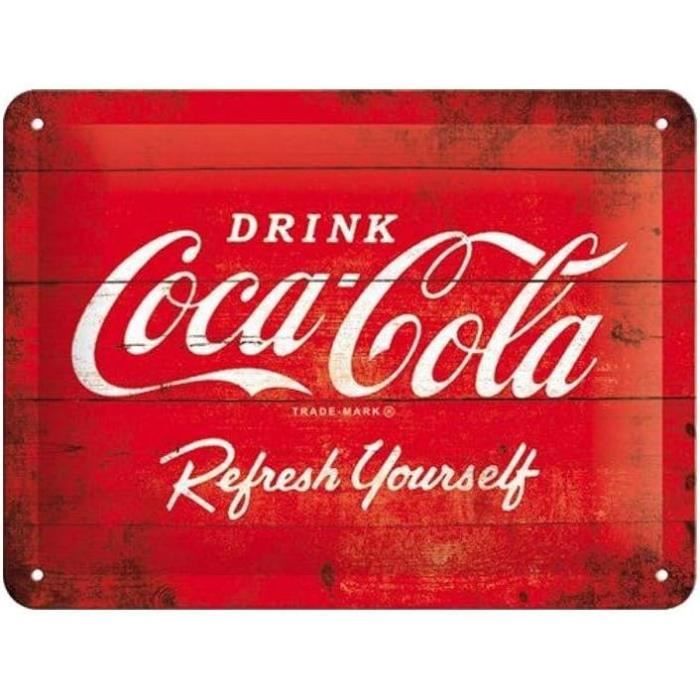 Plaque Vintage CocaCola Logo Red Idée de Cadeau pour Les Fans de