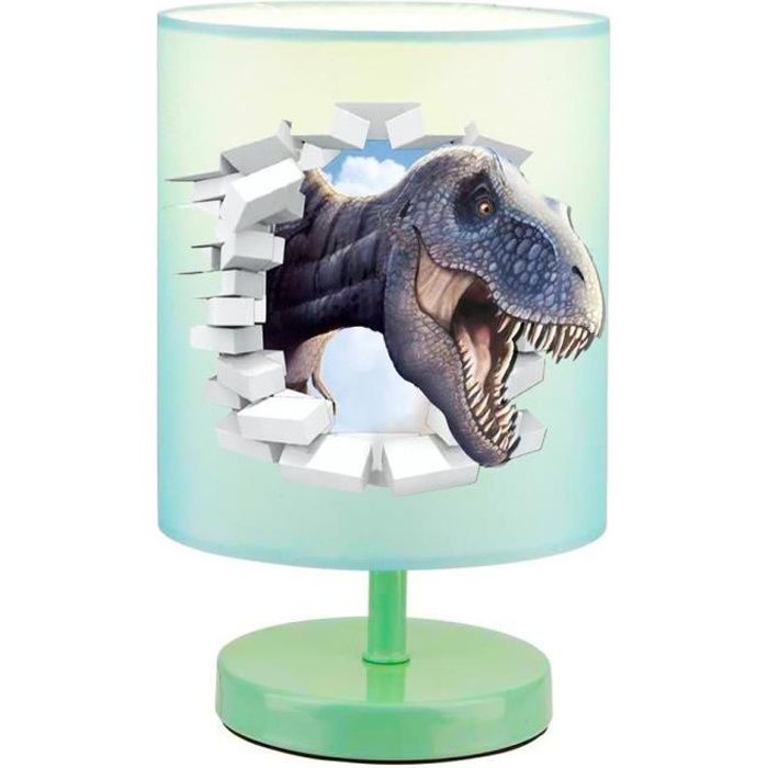 Lampe De Chevet Pied Metal Vert Dinosaure T Rex 2 Cdiscount Maison