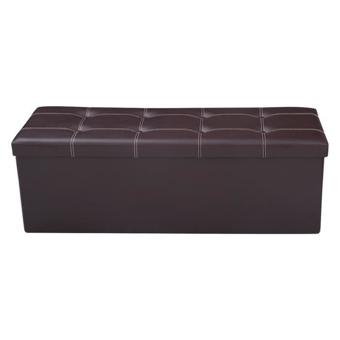 tabouret de cube pouf pliable banc coffre rangement boîte de rangement 114x38x38