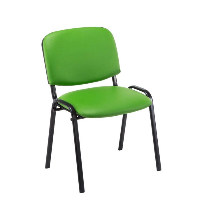 Chaise visiteur assise rembourree en synthetique vert BUR10073