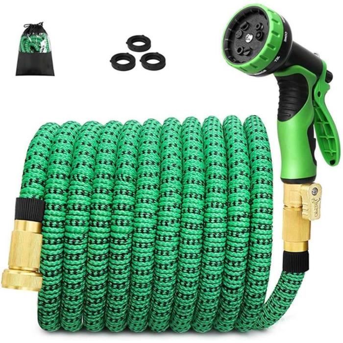 Tuyau D'arrosage Extensible 45M/150FT Tuyau D'arrosage Flexible Tuyau Rétractable Raccords Avec 7 Fonction Pistolet Pour Irrigation (45m) | Leroy Merlin