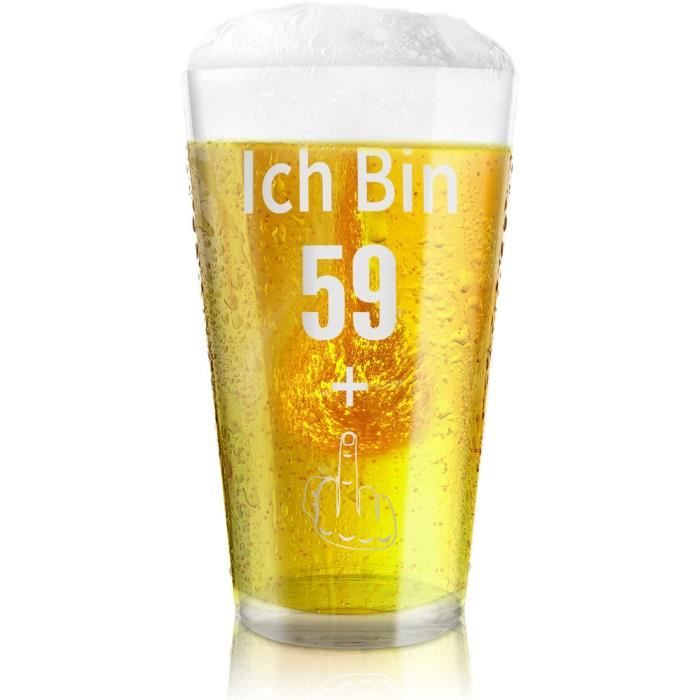 Verres A Biere D Anniversaire 59 Ans Avec Un Doigt D Honneur Cadeau Amusant Pour Papa Maman Mari Epouse 60 Ans 0 5 L 1415 Cdiscount Maison