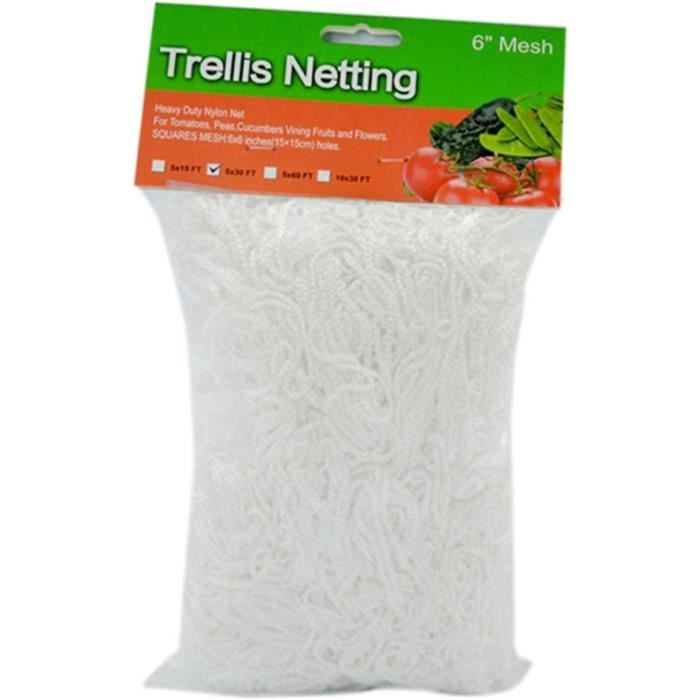 Filet Treillis Élastique 80x80cm Pour Plantes Grimpantes Avec 4 Crochets - Soutien Légumes Fruits Fleurs Jardin Serre