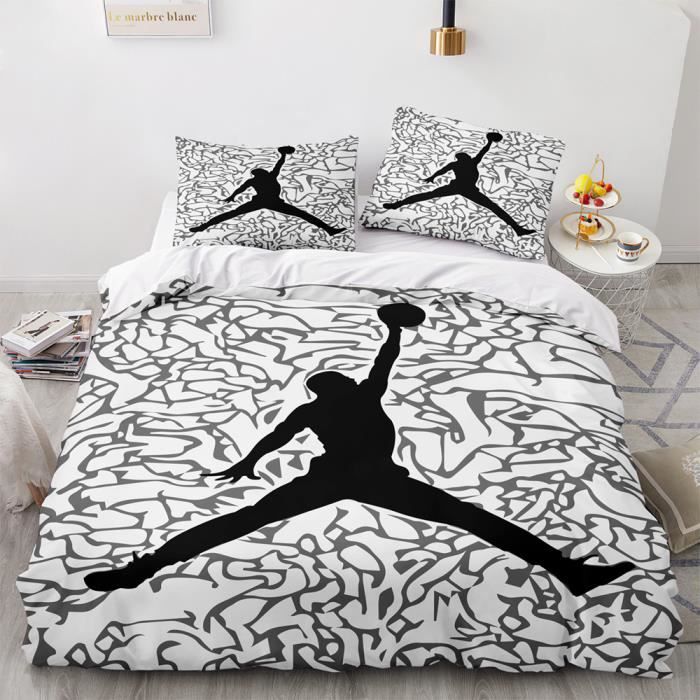 Treer Housse de Couette, ado garçon Fille 3D Basketball Parure de Lit pour  1/2 Personnes avec Housse Couette avec Fermeture Éclair 2 Taies d'oreiller  (220x240cm,Trapeze Dunk) : : Cuisine et Maison