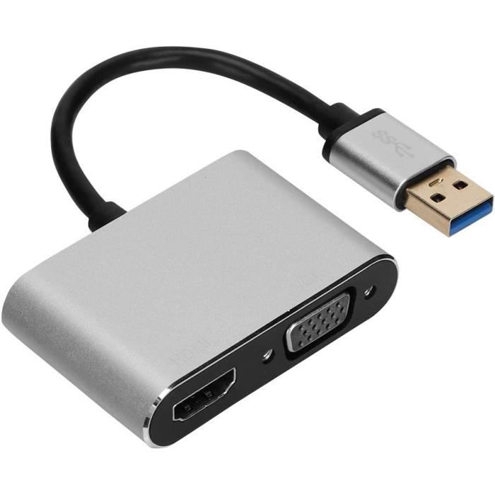 Adaptateur HDMI Vers VGA DigitalTech - Convertisseur Full HD 1080P - Pour PC, Projecteur, PS3, Xbox