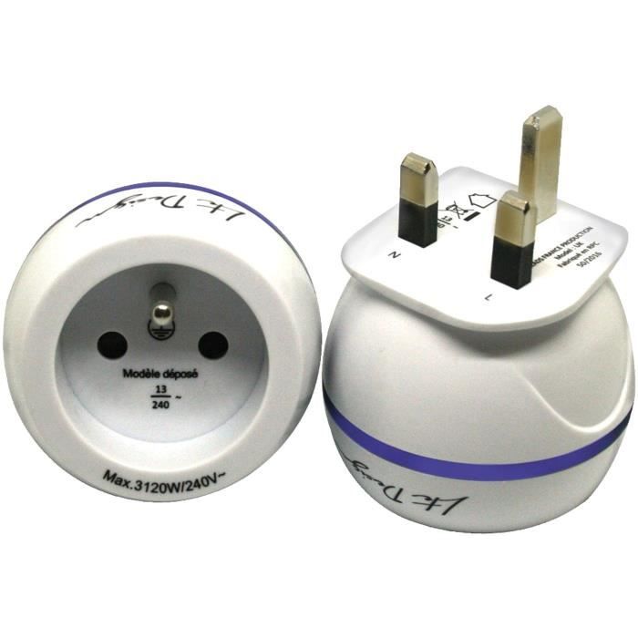 Déterré Schuko Euro à UK 3 Broches Secteur Fusible Prise Convertisseur Adaptateur Voyage