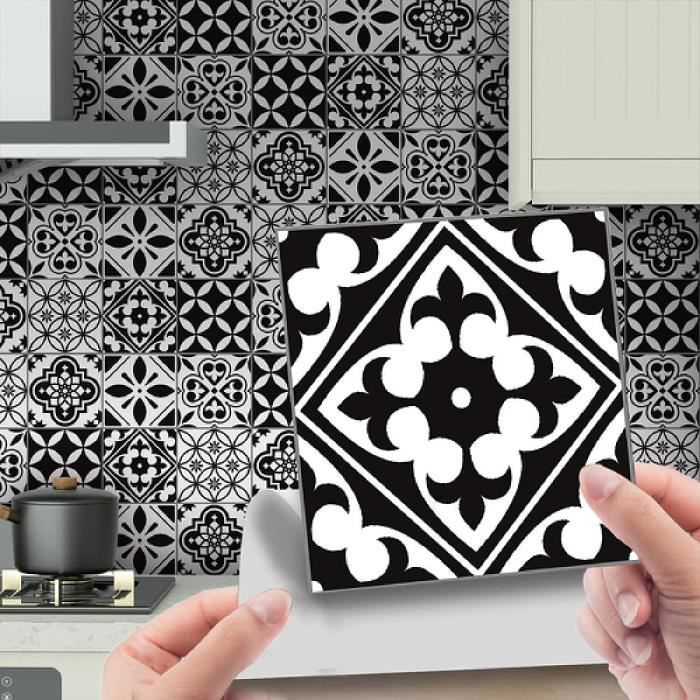 Stickers Cuisines Rétro Noir Et Blanc Autocollant Anti Huile Cuisine