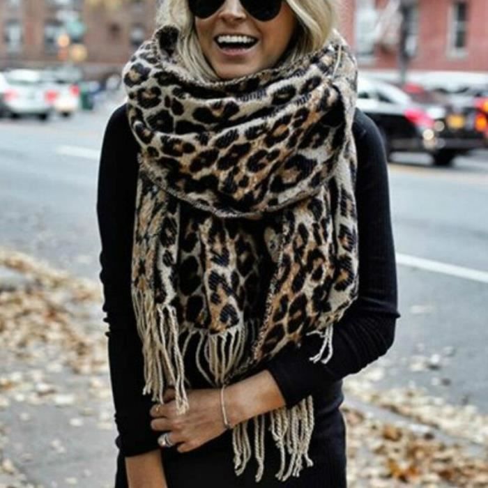 Femmes Long Imprimé Animal Écharpe Cou Écharpes Châle Wrap femmes noir marron FASHION Femmes Long Imprimé Animal Écharpe Cou Écharpes Châle Wrap femmes noir marron FASHION