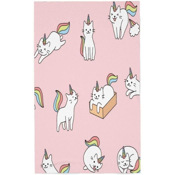 Serviette De Plage Chat Licorne Serviette De Bain Absorbant Ideal Pour Vacance De Voyage A La Plage 70x140cm 564 Cdiscount Maison