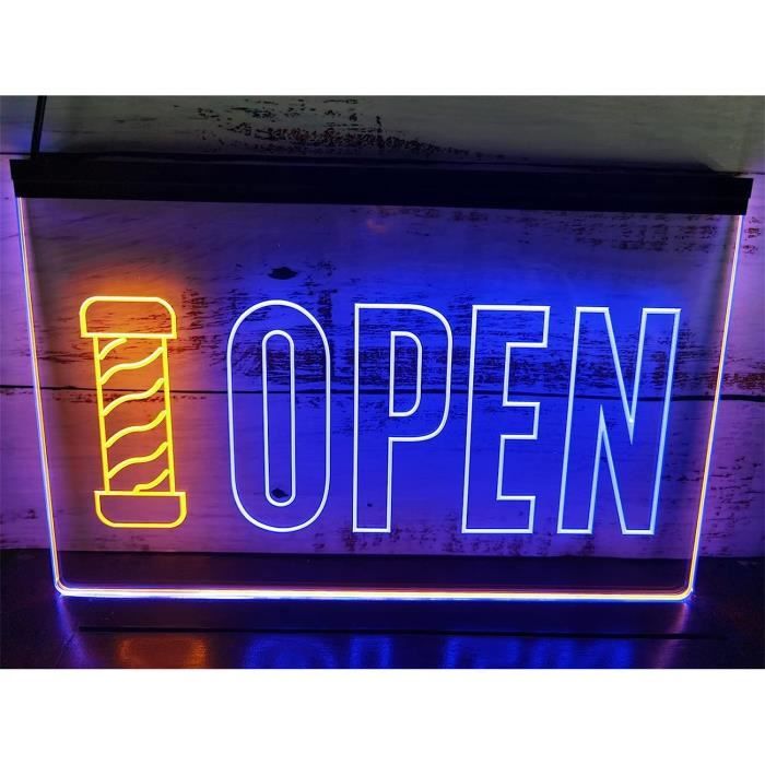 Neon Lights Signs Open Barber Shop Led Neon Sign, Plug Powered Dual