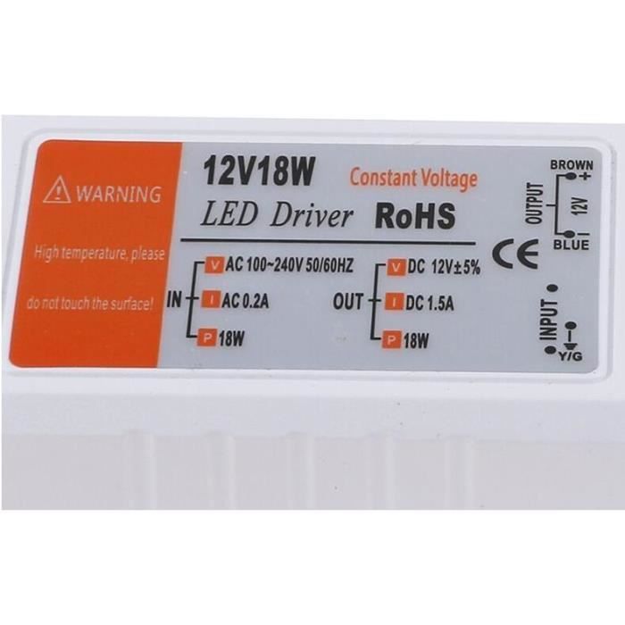 Alimentation LED 12V 24W 2A - Transfo Fiable Pour éclairage, Made In China