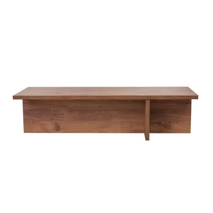 CALICOSY - Table basse avec plateau rectangulaire et pied asymétrique L120 cm - HARBOR - Chêne atlantique