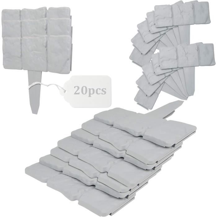 Bordures De Pelouse En Métal Galvanisé - Lot De 5 - Hauteur 20 Cm - Flexible Pour Parterres Et Allées - 4