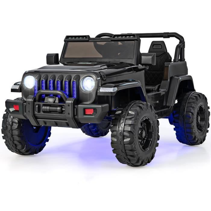 COSTWAY Voiture Électrique 12V Enfant – Télécommande 2,4G – Volant – Lumières LED, Musique, Klaxon – Démarrage Doux – Max 3,4 Km/h – Poids 30 Kg – Dès 3 Ans – Rose