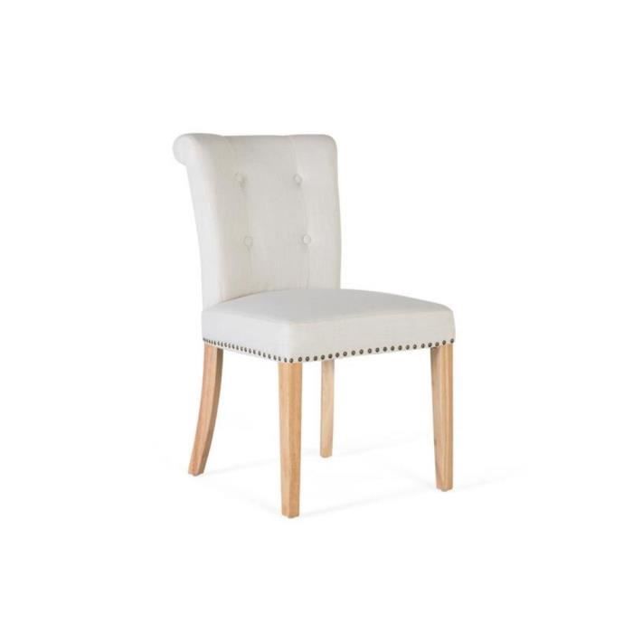 Chaises - Giner y Colomer - Lot de 4 - Tissu Beige - Pieds en Bois Naturel Chaises - Giner y Colomer - Lot de 4 - Tissu Beige - Pieds en Bois Naturel