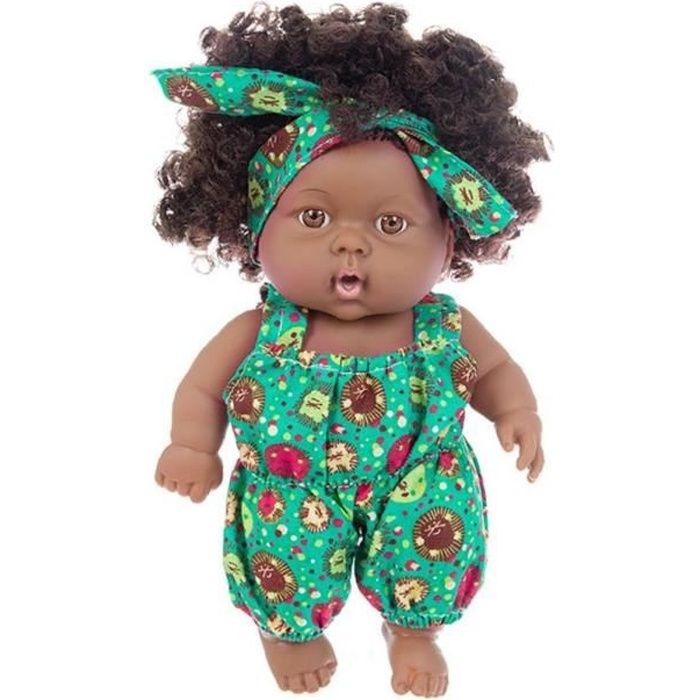 Kangmeile Poupée Africaine Curly 8 Pouces - Poupée Noir Afro-américaine  réalistes Poupon bébé poupées pour Enfants Jouets pou