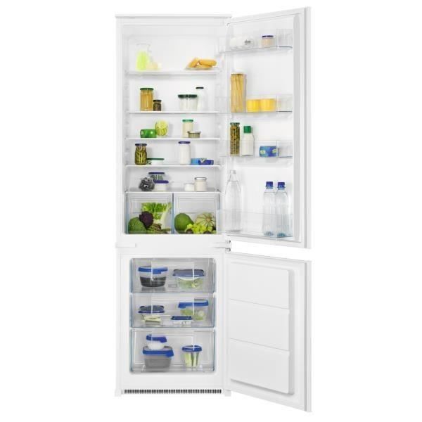 Réfrigérateur congélateur bas encastrable Faure - 267L (195+72) - Froid Statique - L 56cm x H 178cm - Blanc - FNLX18FS1