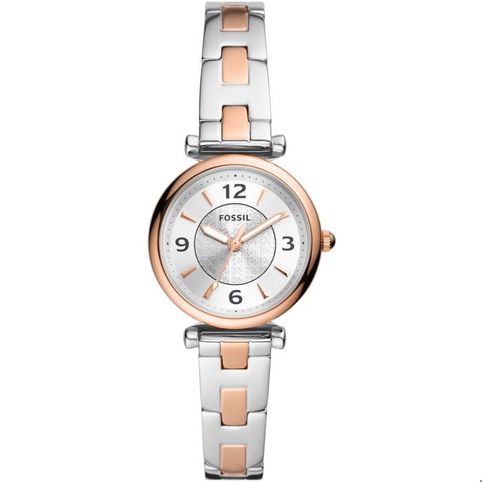 Bracelet acier femme - FOSSIL - Montre Fossil Carlie acier blanc et rose - Couleur de la matière:Blanc et Rose