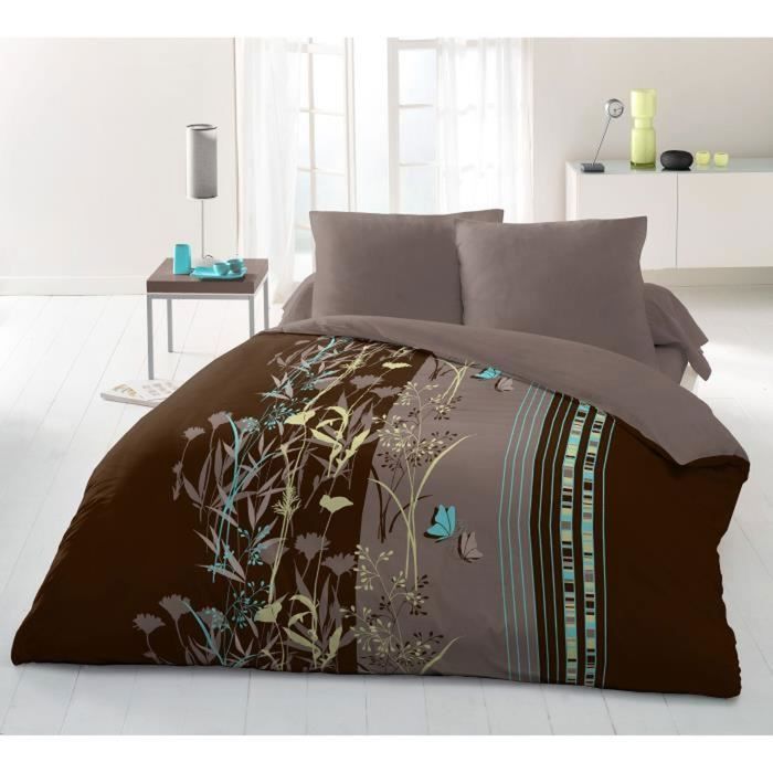 Parure de couette microfibre HOME PASSION PHILOSOPHIE - 1 housse de couette 240 x 260 cm + 2 taies d