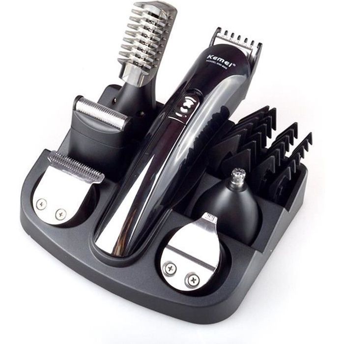 Tondeuse Multifonction 6 en 1 Tondeuse Barbe Cheveux Corps Nez et Rechargeable