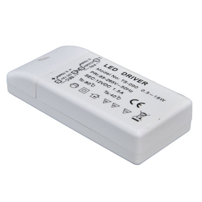 Transformateur LED 12V 18W-100W - Alimentation AC 100-220V Vers DC 12V - Neuf