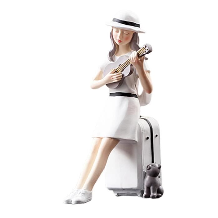 Statue de fille élégante, Sculpture décorative en résine, décoration de