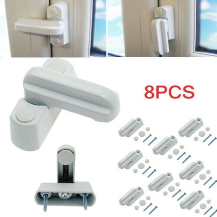 8 bloque-portes en alliage d'aluminium moulé pour portes et fenêtres en UPVC/PVC blancs