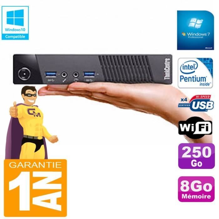 Acheter Ultra Mini PC Lenovo M73 USFF Tiny G3250T 8Go Disque 250Go Wifi W7 Reconditionné - 159,00 € Ultra Mini PC Lenovo M73 USFF Tiny G3250T 8Go Disque 250Go Wifi W7 Reconditionné - Lenovo reconditionné disponible sur Cdiscount Seconde Vie