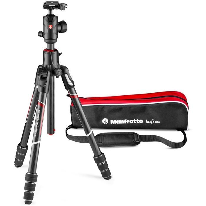 Manfrotto MKBFRC4GTXP-BH Befree GT XPRO Trépied Carbone - Rotule Ball Centrée 496 - M-Lock - Colonne 90 ° - Plateau 200PL-PRO - pour