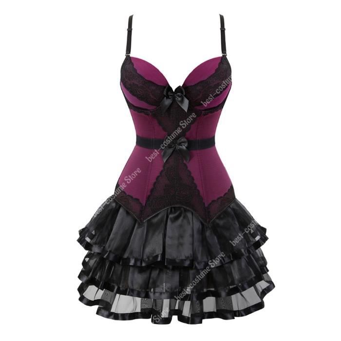 Robe Médiévale Femme SCARLET DARKNESS - Épaules Dénudées, Manches Bouffantes, Corset, Avec Poches
