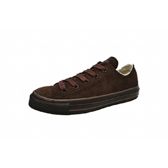 converse cuir marron femme