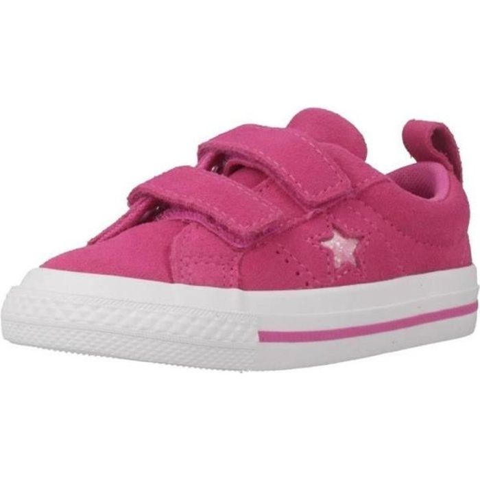 Baskets mode One Star 2V Ox Filles - Converse - Rose - Scratch - Textile - Plat