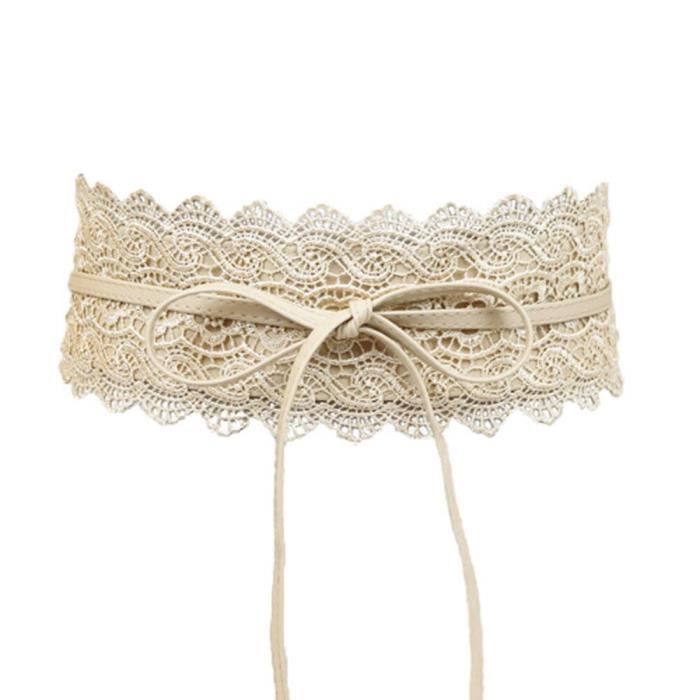 Yurosiay Ceinture à nœud pour femme - Vintage - Élastique - Large ceinture à la taille - Grand nœud - En mousseline de soie - Tendance - Avec nœud - Pour femme et fille - Beige - 62 cm Yurosiay Ceinture à nœud pour femme - Vintage - Élastique - Large ceinture à la taille - Grand nœud - En mousseline de soie - Tendance - Avec nœud - Pour femme et fille - Beige - 62 cm