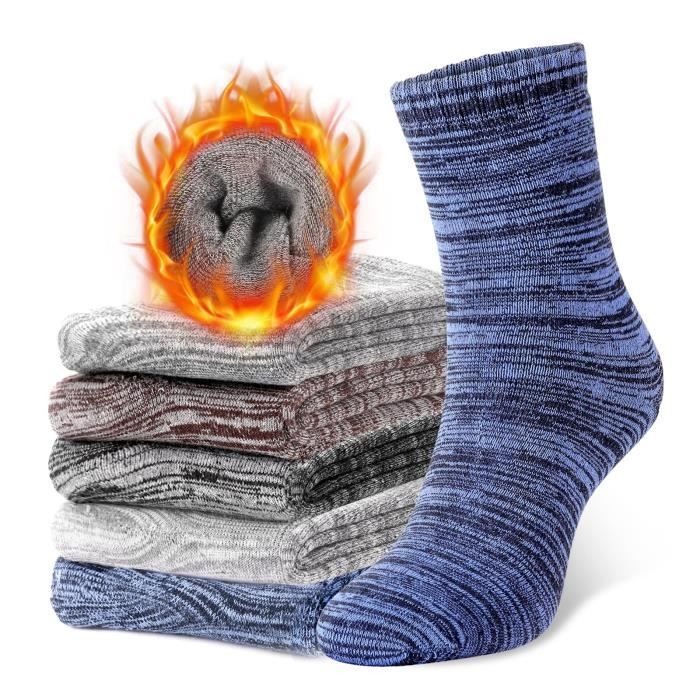 FedMois 10 Paires Chaussettes chaudes hiver en Coton Garçons