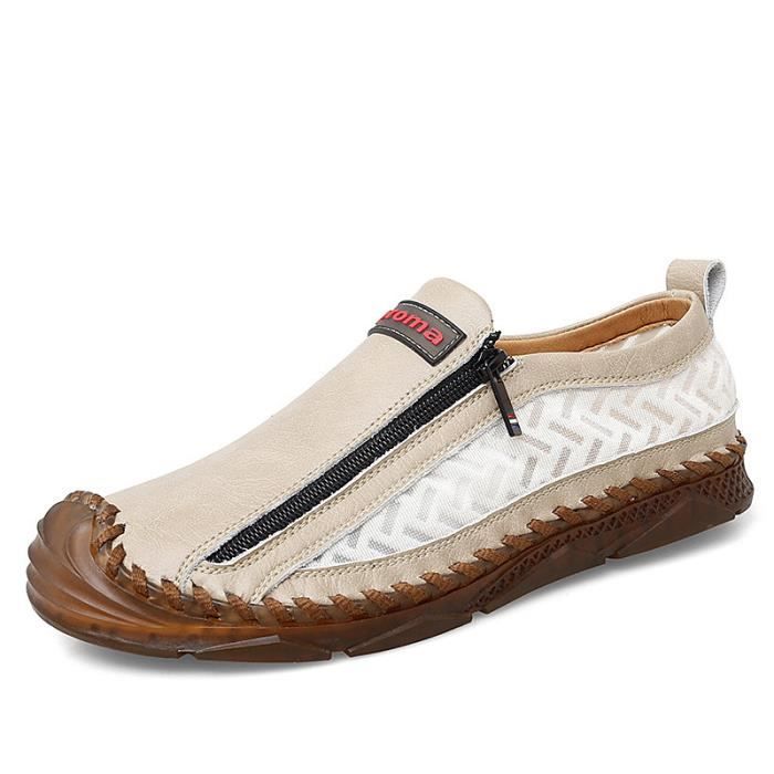 Mocassins Pour Homme En Cuir Souple - Légers, Respirants, Antidérapants - Pour Conduite, Marche Décontractée