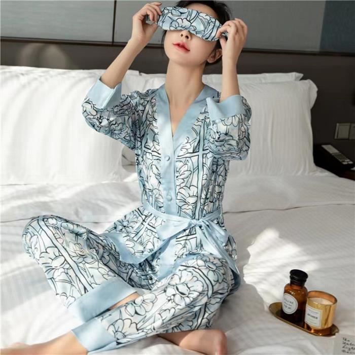 1 ou 2 ensemble de pyjama effet soie pour femme