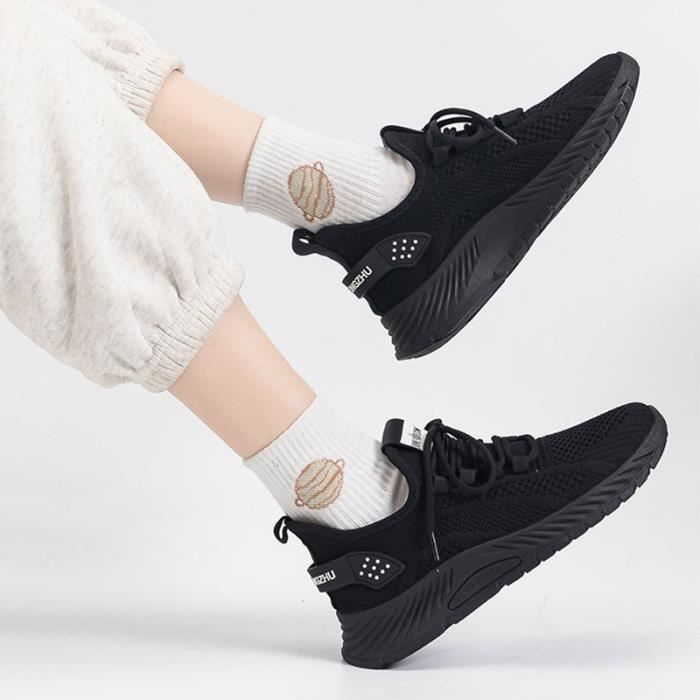 BASKET Femme - Baskets légère respirante Grande Taille - noir Noir -  Cdiscount Chaussures