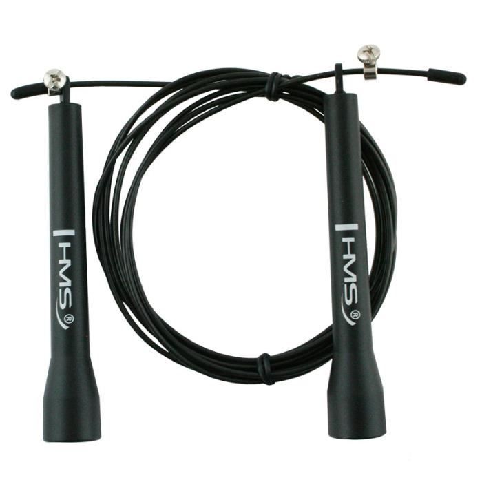Corde à sauter Crossfit, longueur de corde 280 cm réglable, noire; corde à sauter légère