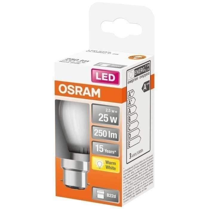 OSRAM - LED sphérique verre dépoli 2.5W b22 250lm 2700K chaud