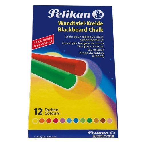 Pelikan Craie de tableau noir 745/12, 12 pièces, Multicolore