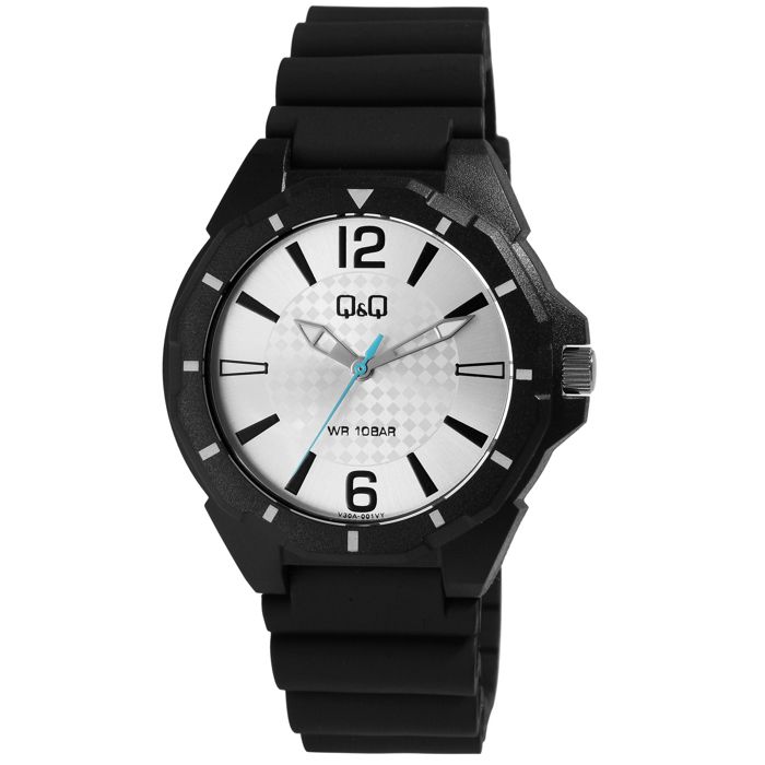 Montre - Q&Q - Homme Noir Inspiration Premium - 43 mm - 10 ATM - Bracelet résine