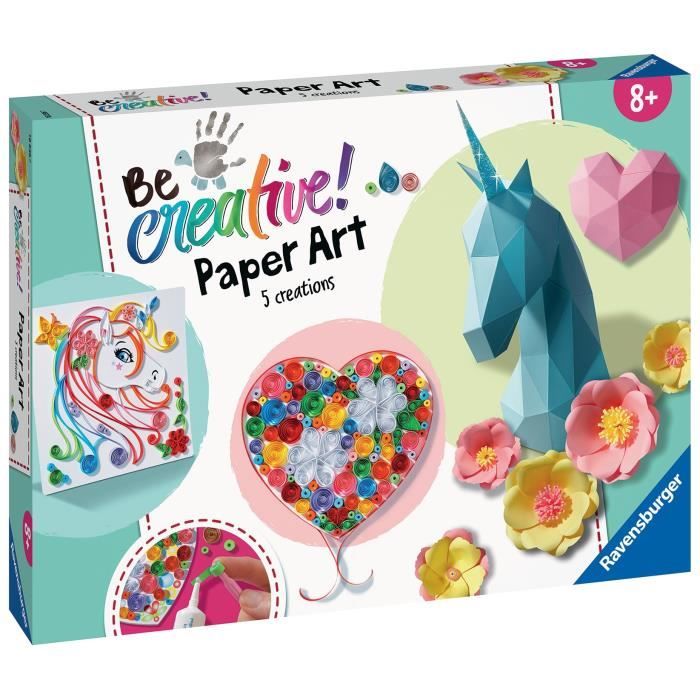 Be Creative Paper Art Maxi Ravensburger – Origami Pliage 3D Quilling 9 Réalisations